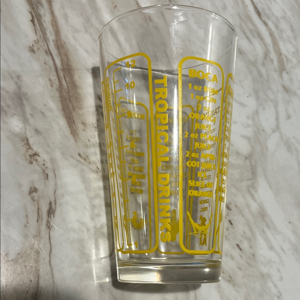 Vintage Tropical Drinks Recipe Glass EXC